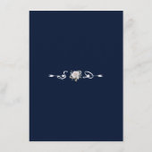 Elegante witte bloemen gewei marine bruiloft detai informatiekaartje (Achterkant)