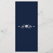 Elegante Witte Bloemen Geweien Monogram Menu (Achterkant)