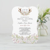 Elegante Witte Bloemen Geweien Navy Bruidsfeest Kaart (Staand voorkant)