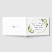 Elegante Witte Bloemen Goud Lijst Wedding Planner Gastenboek (Volledig)