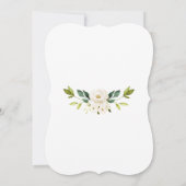 Elegante Witte Bloemen Gouden Kruis Doop Kaart (Achterkant)