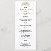 Elegante witte bloemen gouden lijst bruiloftsmenu menu (Voorkant)