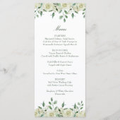 Elegante witte bloemen groen doop menu (Voorkant)