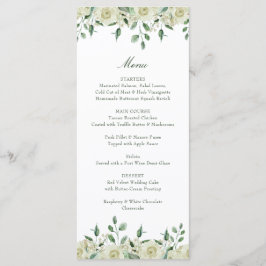 Elegante witte bloemen groen doop menu