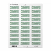Elegante witte bloemen groene achtergrond etiket (Full Sheet)