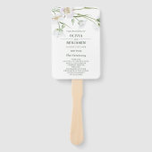 Elegante witte bloemen | Huwelijksfanprogramma Handwaaier (Voorkant)