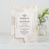 Elegante Witte Bloemen Huwelijksuitnodiging | aanp Kaart (Staand voorkant)