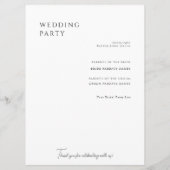 Elegante Witte Bloemen II Trouwprogramma Programmakaart (Achterkant)