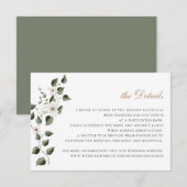 Elegante witte bloemen klimop groen wedding detail kaart (Voorkant / Achterkant)