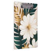Elegante witte bloemen met groen en goud gebladert klembord (Rechts)