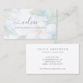 Elegante witte bloemen minimalist | VISITEKAARTJE (Voorkant / Achterkant)