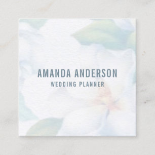 Elegante witte bloemen minimalist   VISITEKAARTJE