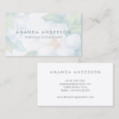 Elegante witte bloemen minimalist | VISITEKAARTJE (Voorkant / Achterkant)