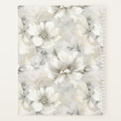 Elegante Witte Bloemen Monogram Gepersonaliseerde Planner (Achterkant)