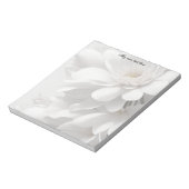 Elegante Witte Bloemen Notitieblok (Linkerzijde)