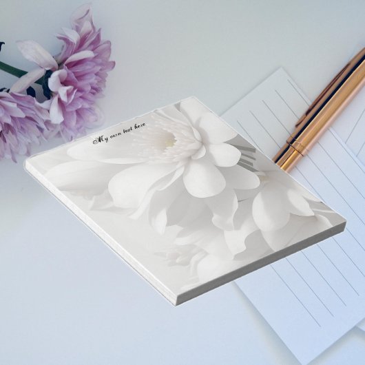 Elegante Witte Bloemen Notitieblok