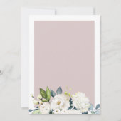 Elegante witte bloemen op Mauve 60e verjaardag Kaart (Achterkant)