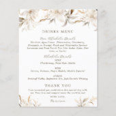 Elegante Witte Bloemen Quinceanera Voedsel Drinken (Achterkant)