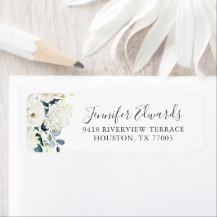 Elegante Witte Bloemen Rozen en Hydrangeas Bruilof Etiket
