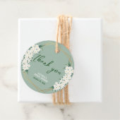 Elegante witte bloemen salie groen gouden Lijst Bedankjes Labels (In situ)