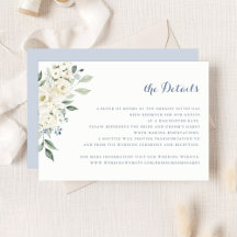 Elegante Witte Bloemen Stofblauwe Trouwdetails