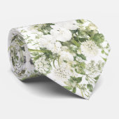 Elegante Witte Bloemen Stropdas (Opgerold)