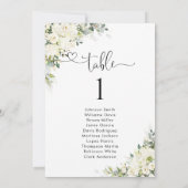 Elegante witte bloemen tafelnummer zitplaatsindeli (Achterkant)