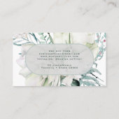 Elegante witte bloemen visitekaartje (Achterkant)