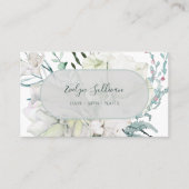 Elegante witte bloemen visitekaartje (Voorkant)