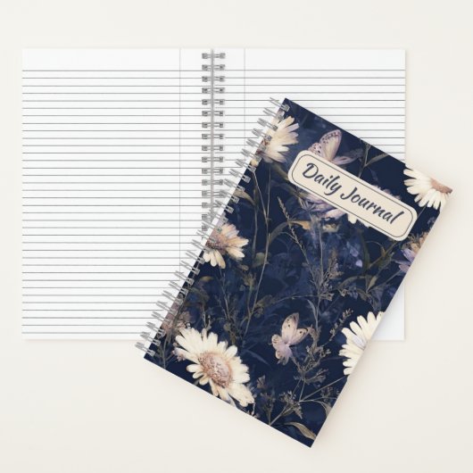 Elegante Witte Bloemen & Vlinder Waterverf | iPad Notitieboek (Binnen)