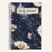 Elegante Witte Bloemen & Vlinder Waterverf | iPad Notitieboek (Voorkant)