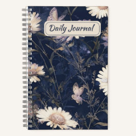 Elegante Witte Bloemen & Vlinder Waterverf | iPad Notitieboek