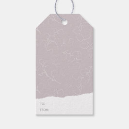 Elegante Witte Bloemen Vrijgezellenfeest bruiloft Cadeaulabel