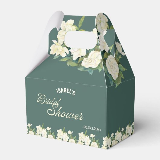 Elegante witte bloemen Vrijgezellenfeest gunst doz Bedankdoosjes (Voorkant Zijde)