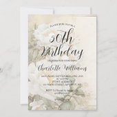 Elegante witte bloemen Vrouwen 50e verjaardag Kaart (Voorkant)