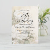 Elegante witte bloemen Vrouwen 50e verjaardag Kaart (Staand voorkant)