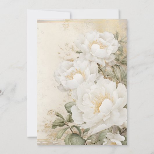 Elegante witte bloemen Vrouwen 50e verjaardag Kaart (Achterkant)