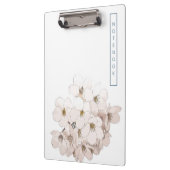 Elegante witte bloemenaquarel  klembord (Links)