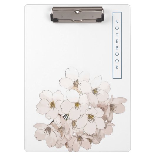 Elegante witte bloemenaquarel  klembord (Voorkant)