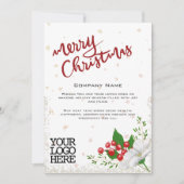 Elegante witte bloemenbessen Sneeuw Vrolijk Kerstf Feestdagenkaart (Voorkant)