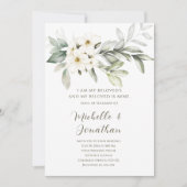 Elegante witte bloemenbijbel vers Christelijke bru Kaart (Voorkant)