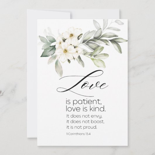 Elegante witte bloemenbijbel vers Christelijke bru Kaart (Achterkant)