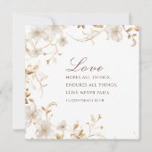 Elegante witte bloemenbijbel vers Christelijke bru Kaart (Achterkant)