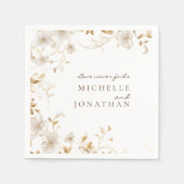 Elegante witte bloemenbijbel vers moderne bruiloft servet (Voorkant)