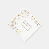 Elegante witte bloemenbijbel vers moderne bruiloft servet (Hoek)