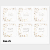 Elegante witte bloemenbijbel vers moderne bruiloft vierkante sticker (Vel)