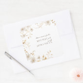 Elegante witte bloemenbijbel vers moderne bruiloft vierkante sticker (Envelop)