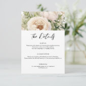 Elegante witte bloemenboeket Waterverf Informatiekaartje (Staand voorkant)