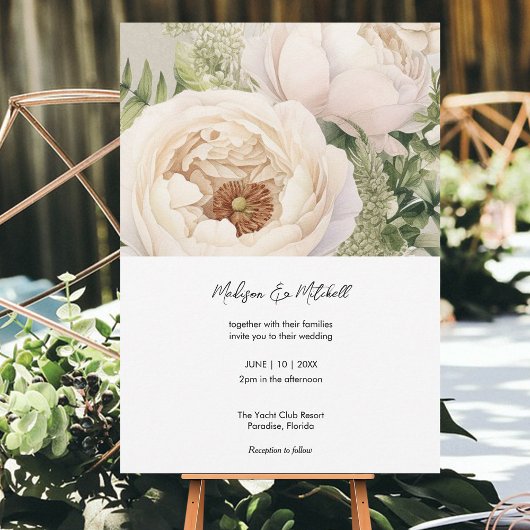 Elegante witte bloemenboeket Waterverf Kaart