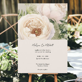 Elegante witte bloemenboeket Waterverf Kaart